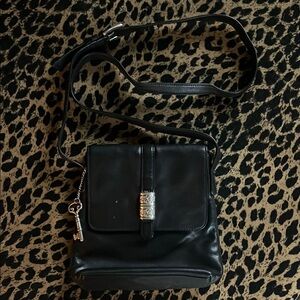 Black Leather Crossbody Bag